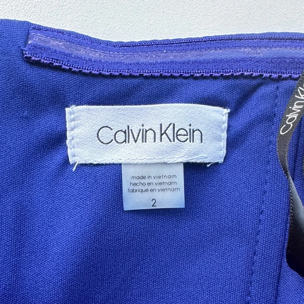 Calvin Klein Royal Blue Off-Shoulder Dress - Picture 3 of 4